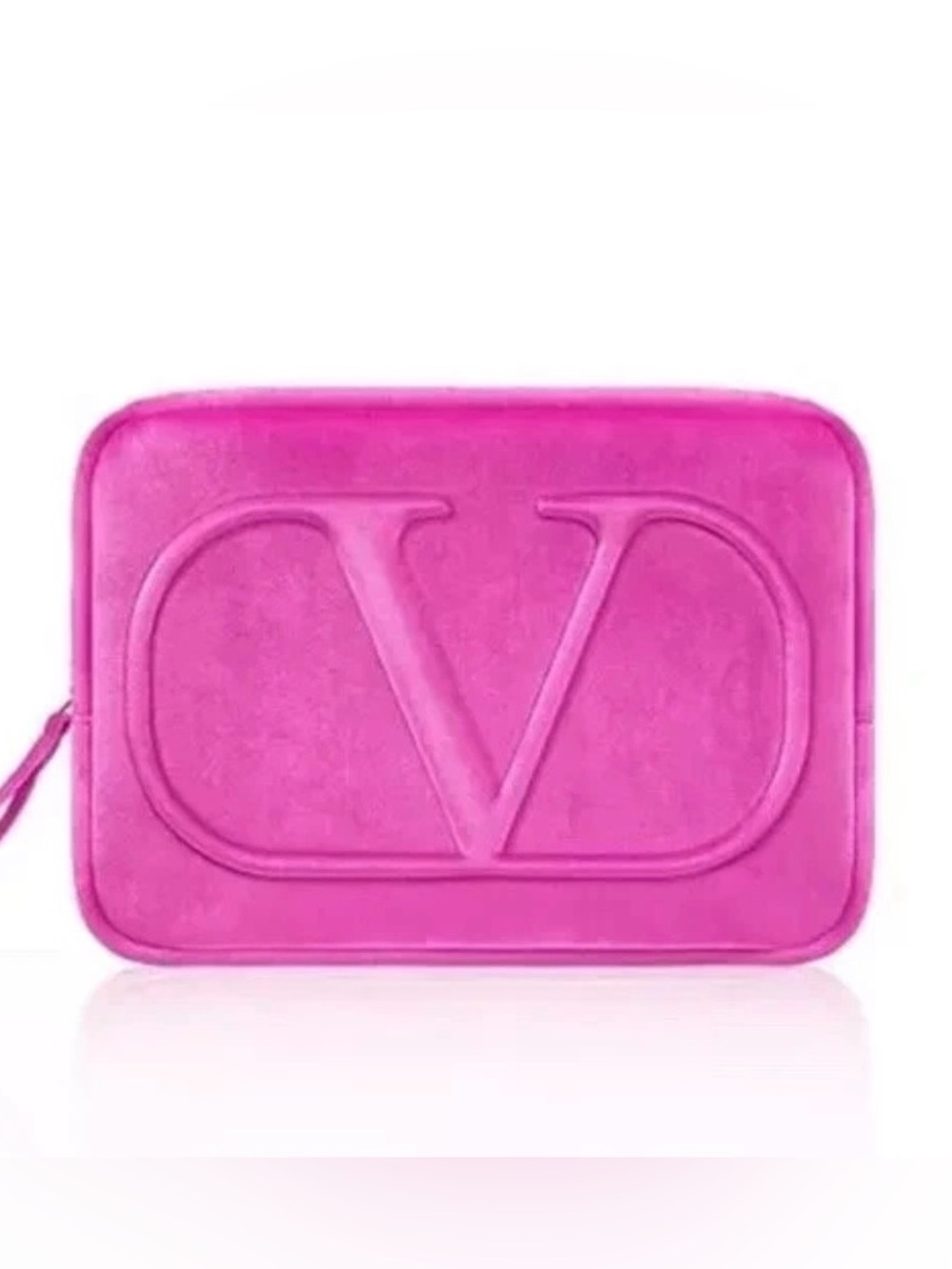 Valentino Pink VLogo Suede Pouch luxury quiet luxury